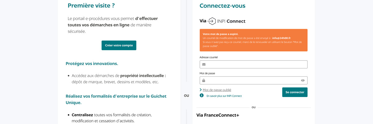 inscription et connexion